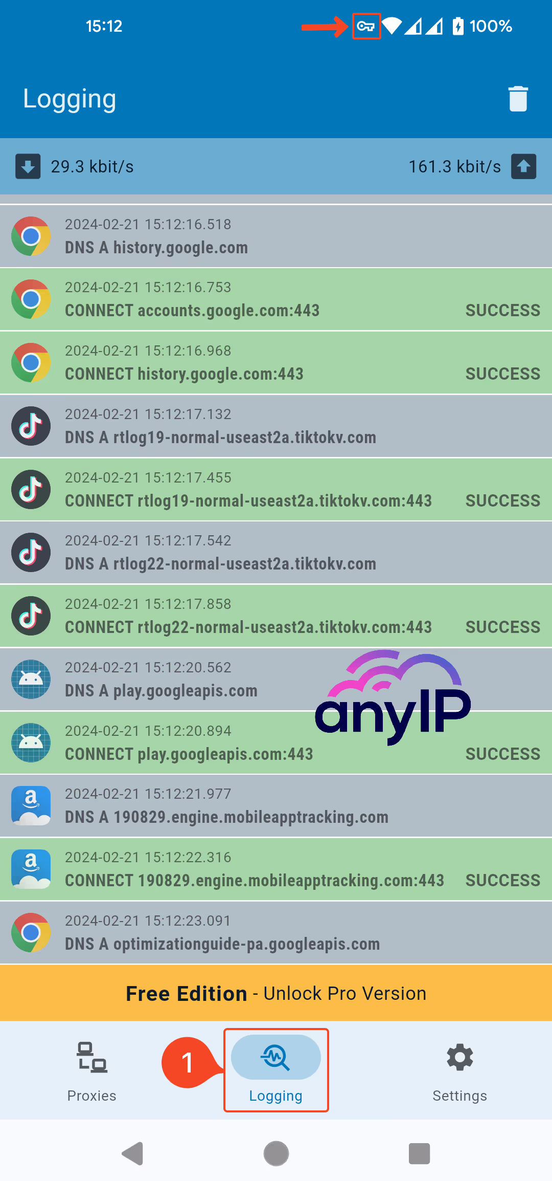 How to access the logging history on Super Proxy