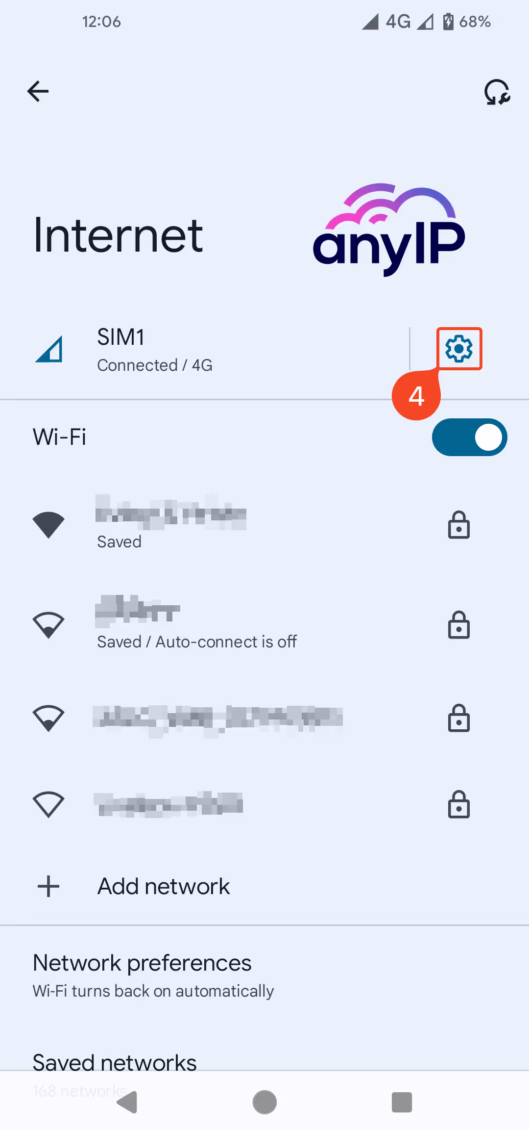 Open the settings menu of your main SIM card
